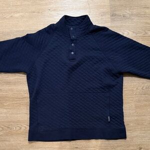Eddie Bauer Navy Quilted Quarter Snap Pullover - Large - Never Worn